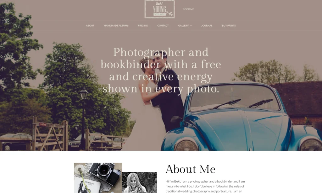 Beki Young - Photography website design