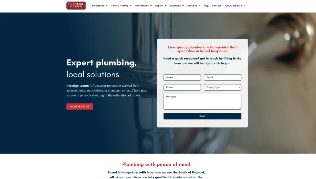 Plumbing website design