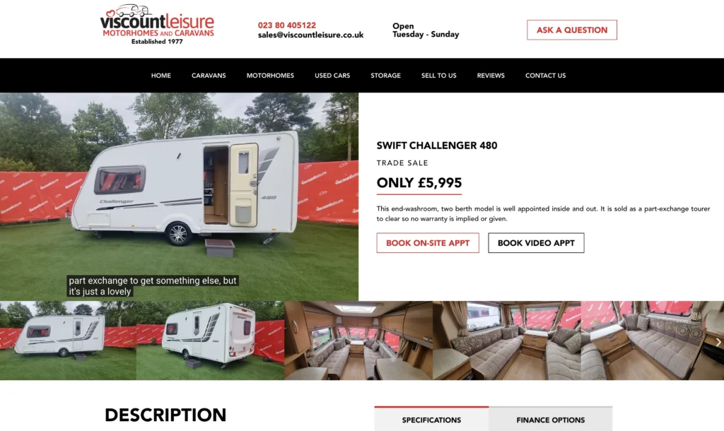 Viscount Leisure Website Design